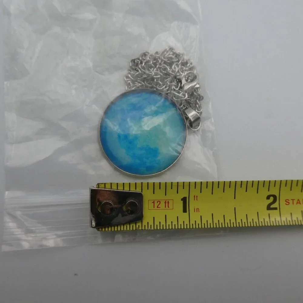 Lot of 9 Glass Cabochon Pendant Necklaces Graphic Art Quote Yin Yang Celestial